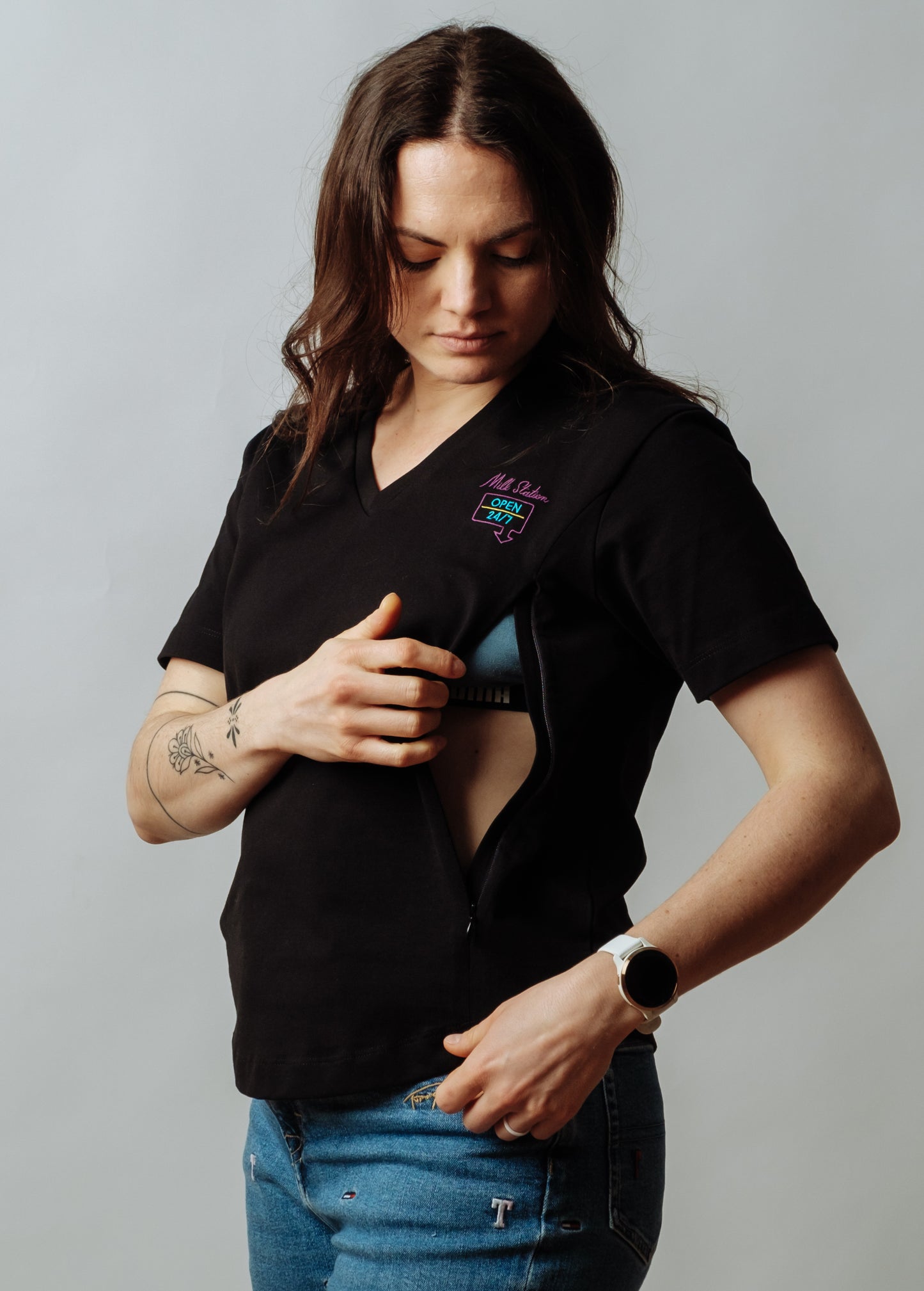 "Milk station" breastfeeding t-shirt