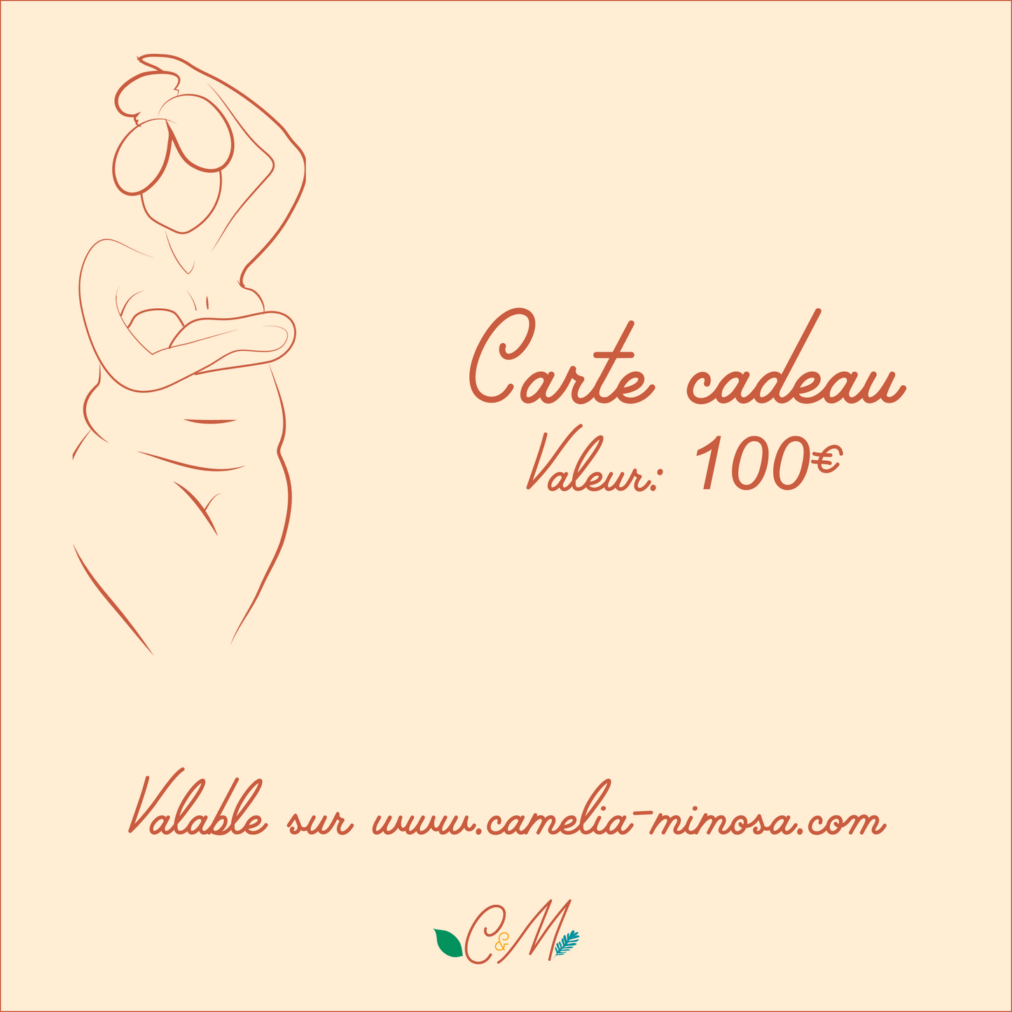 carte cadeau allaitement camelia mimosa 100