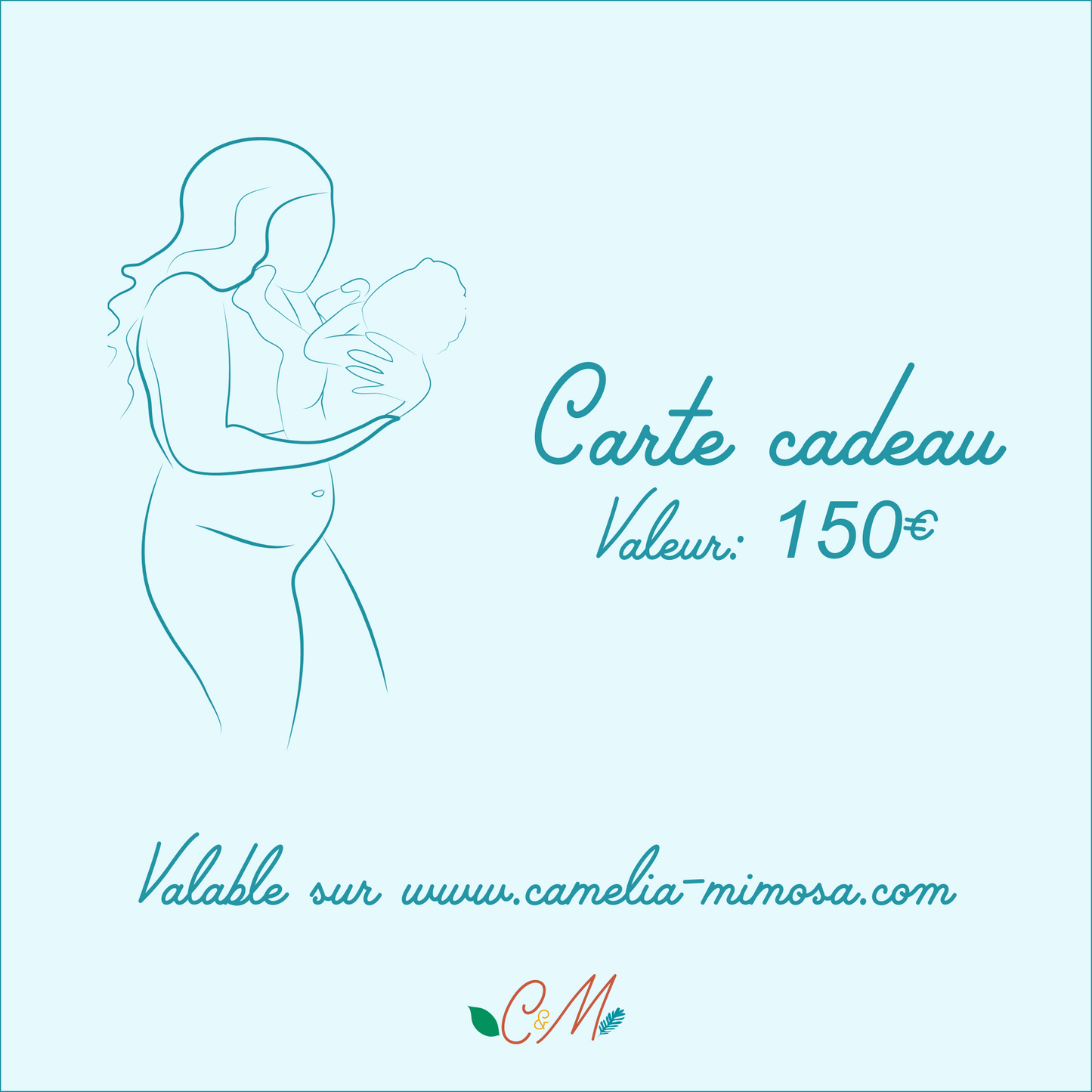 carte cadeau allaitement camelia mimosa 150