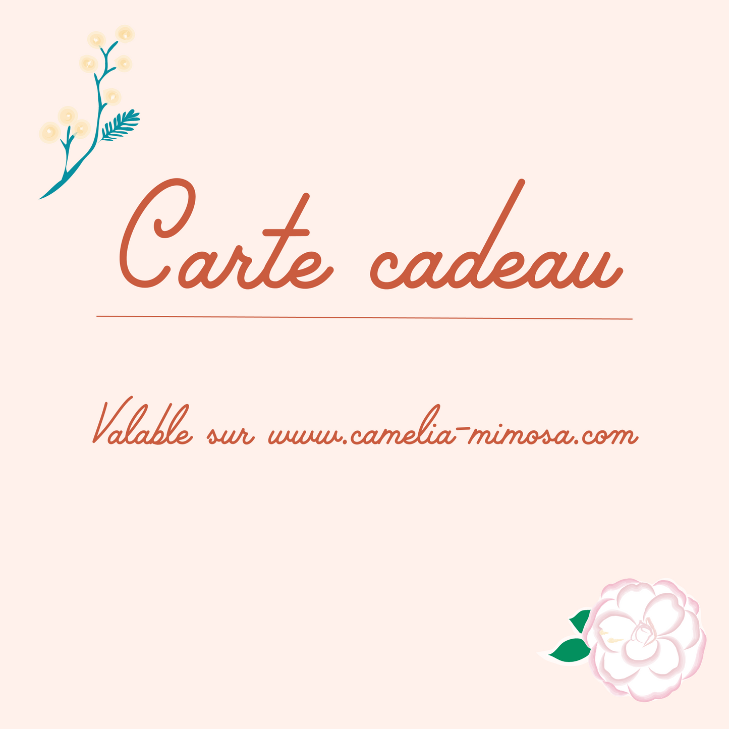 carte cadeau allaitement camelia mimosa