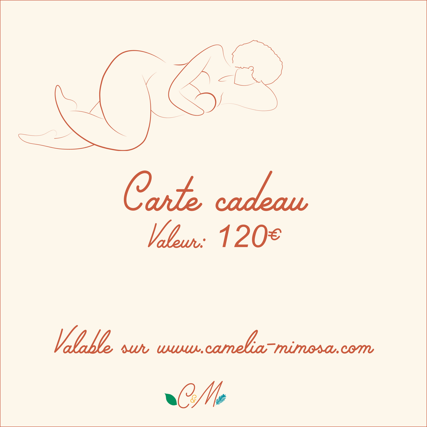 carte cadeau allaitement camelia mimosa 120