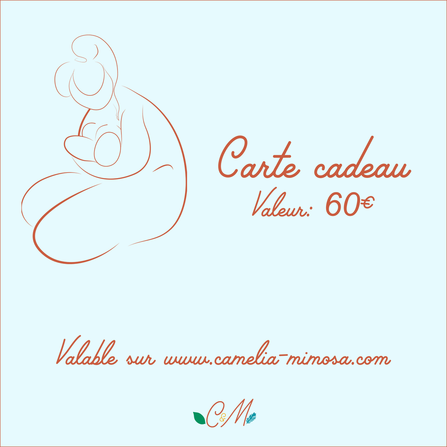 carte cadeau allaitement camelia mimosa 60